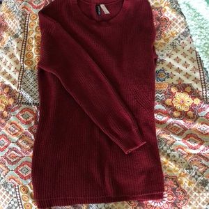 red knit sweater